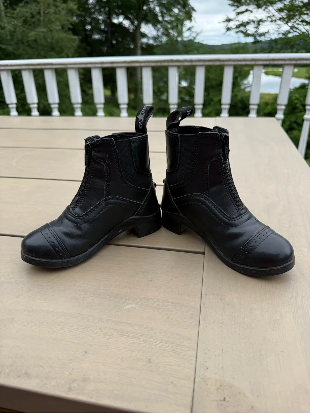 Black Saxon Front Zip Child Paddock Boots